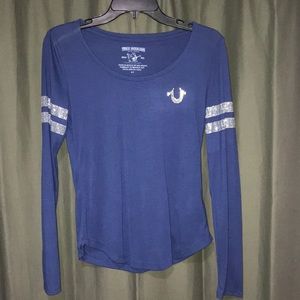 True Religion Blue T-shirt with Rhinestones